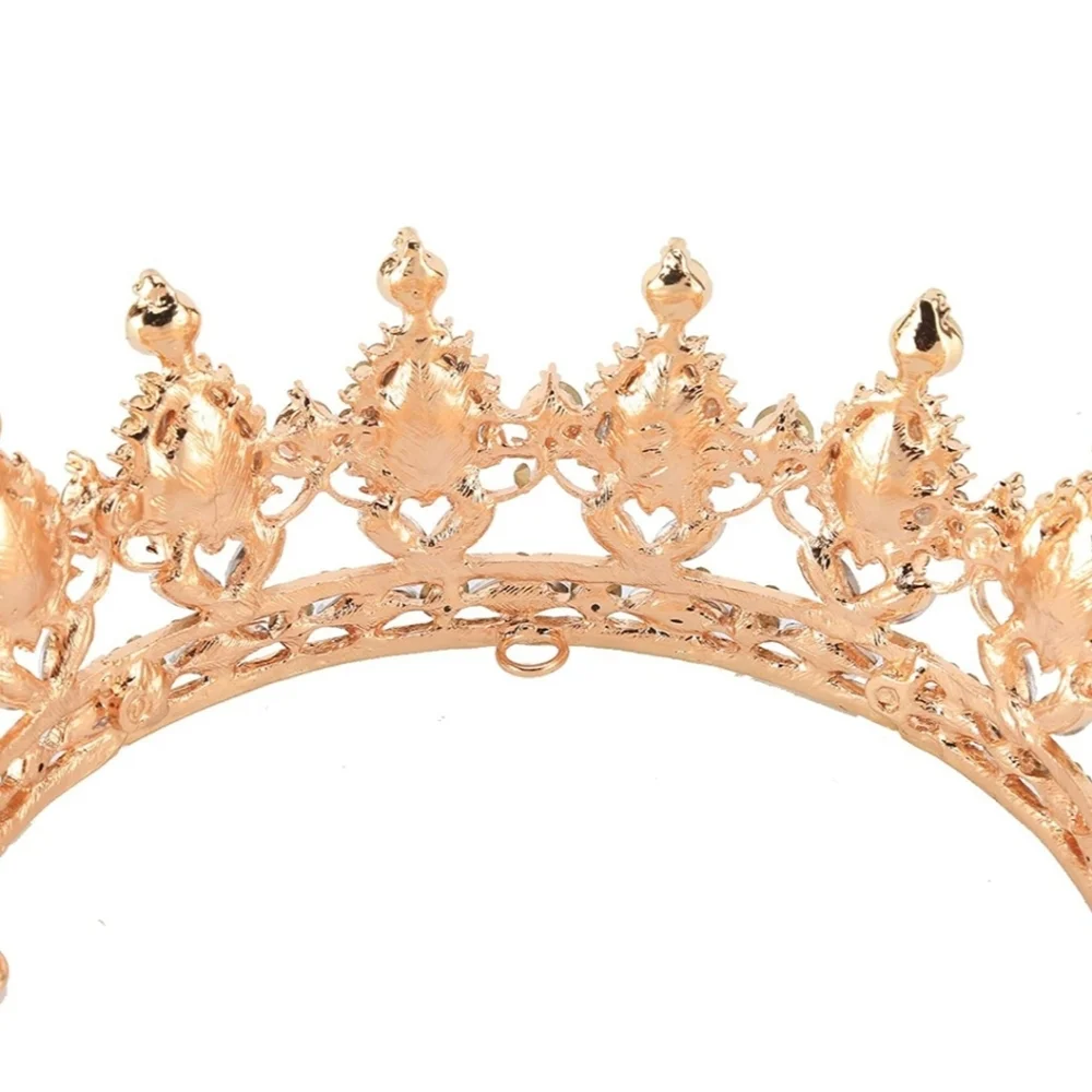 Gold Plated Crystal Rhinestone Full Circle Tiara Crown